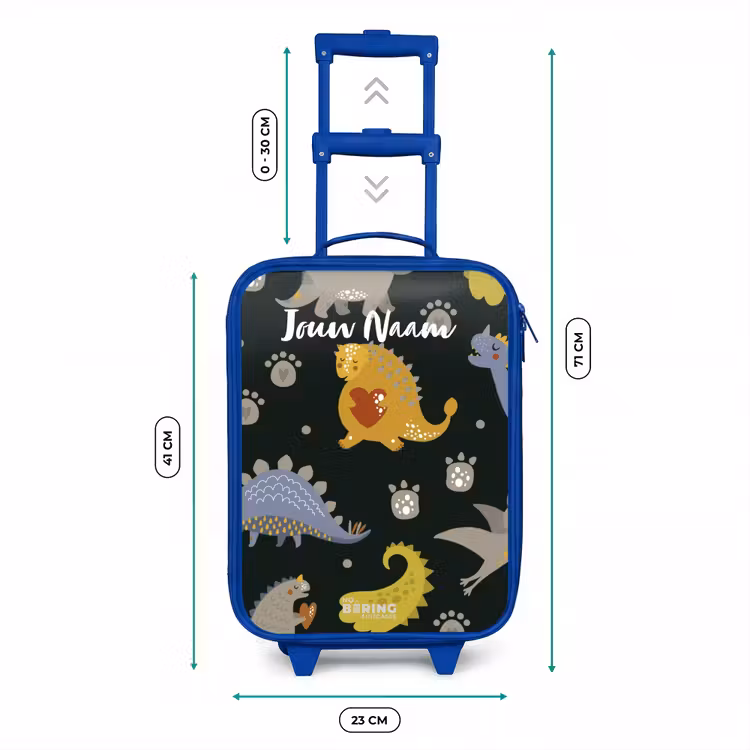 Kinderkoffer met naam - Blauw - Liefdevolle dinosaurus — 6