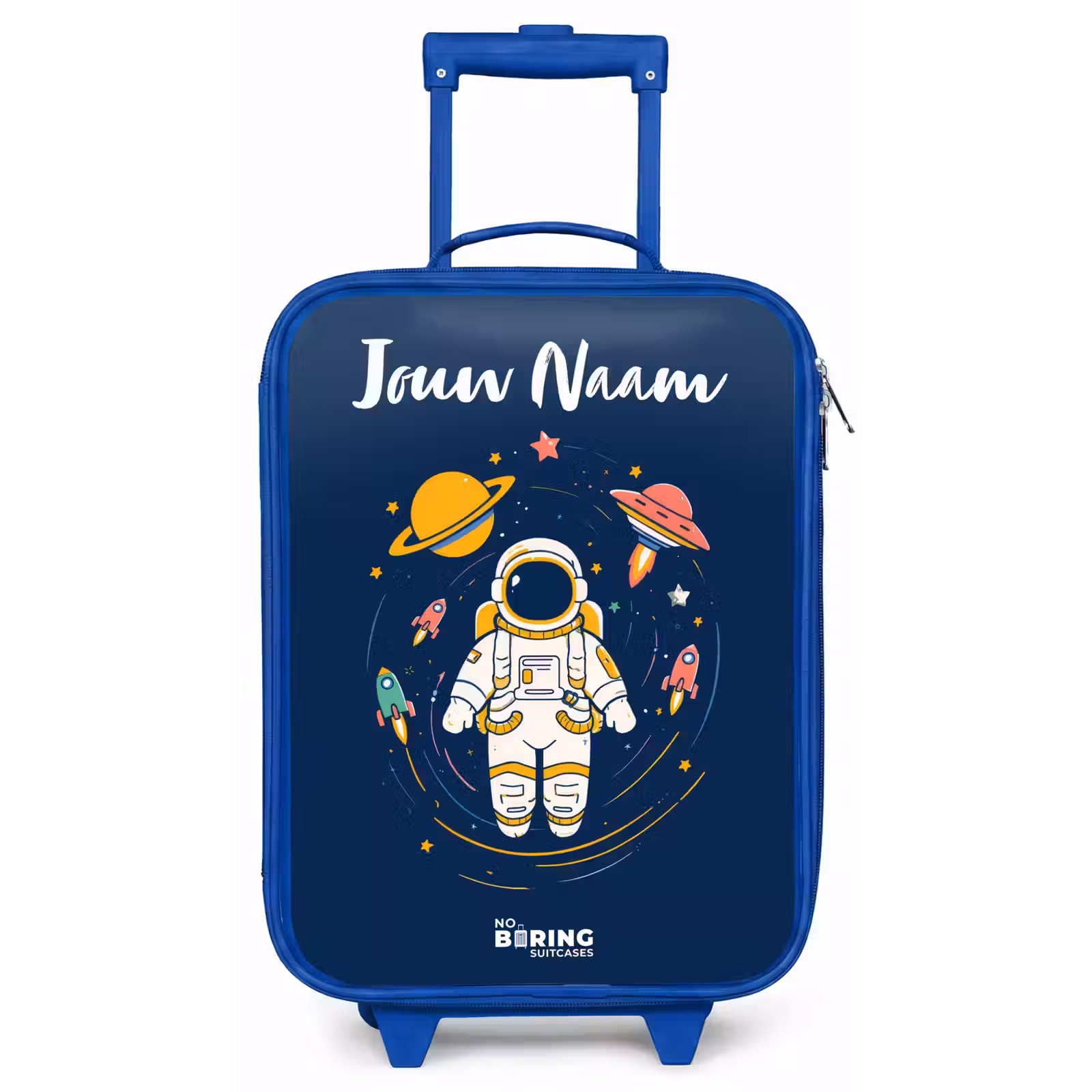 Kinderkoffer met naam - Blauw - Astronaut - Planeet - Sterren - Raket — 1
