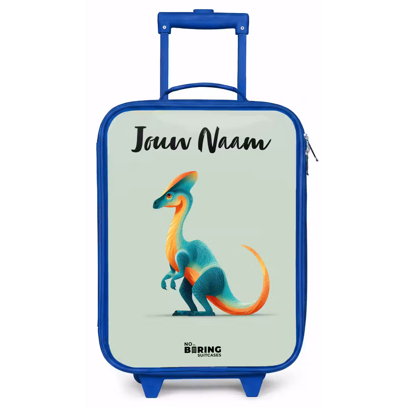 Kinderkoffer met naam - Blauw - Dino - Blauw - Dier — 1