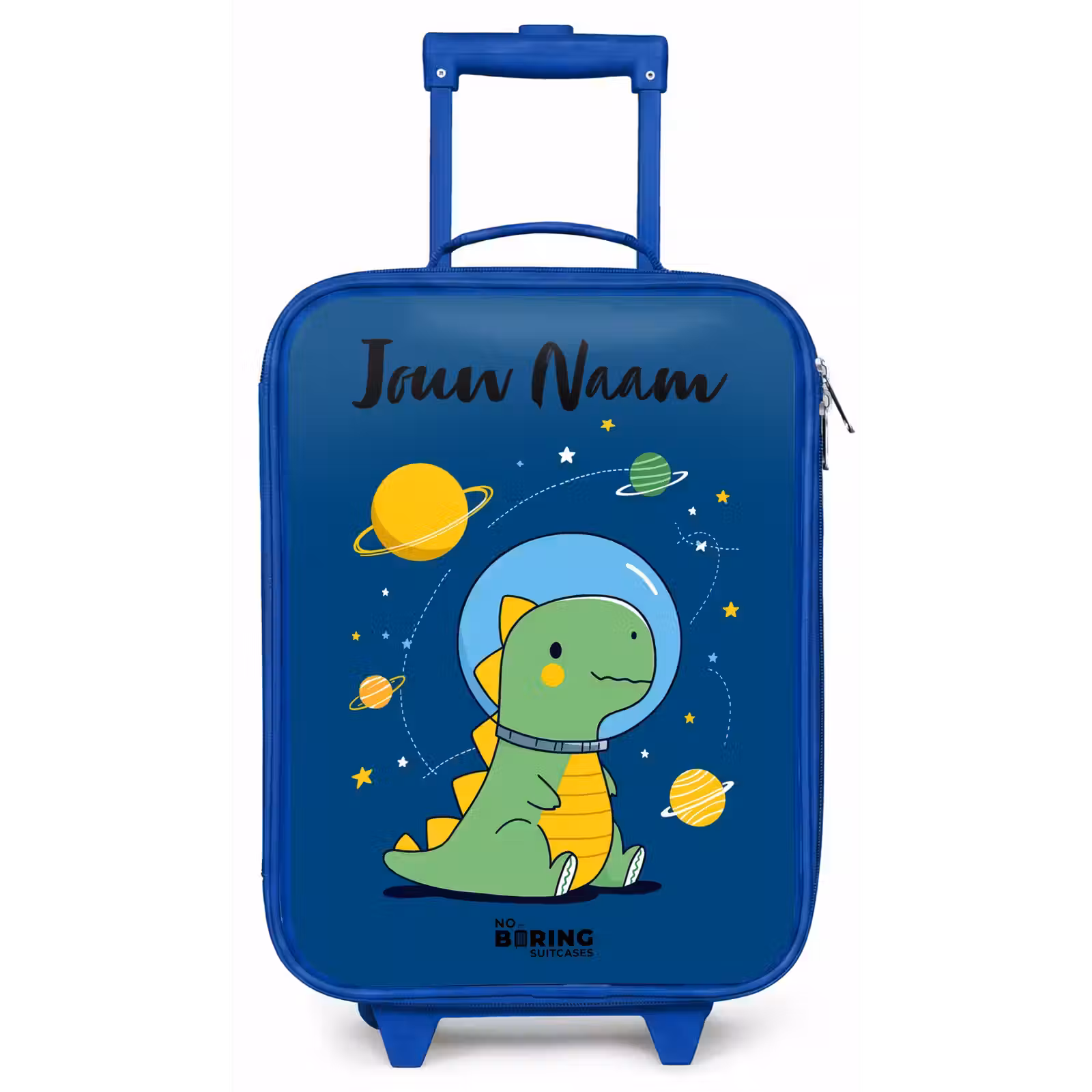 Kinderkoffer met naam - Blauw - Dino - Planeet - Ster - Blauw — 1