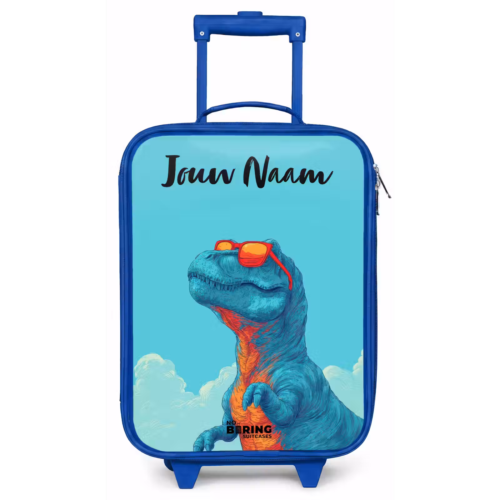 Kinderkoffer met naam - Blauw - Dino - Zonnebril - Blauw — 1