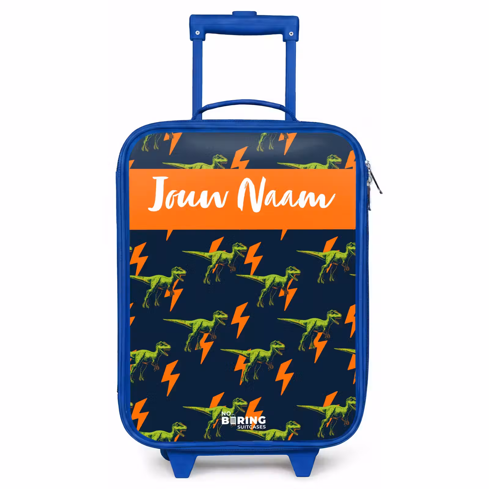 Kinderkoffer met naam - Blauw - Dinos - Bliksem - Dieren - Blauw — 1