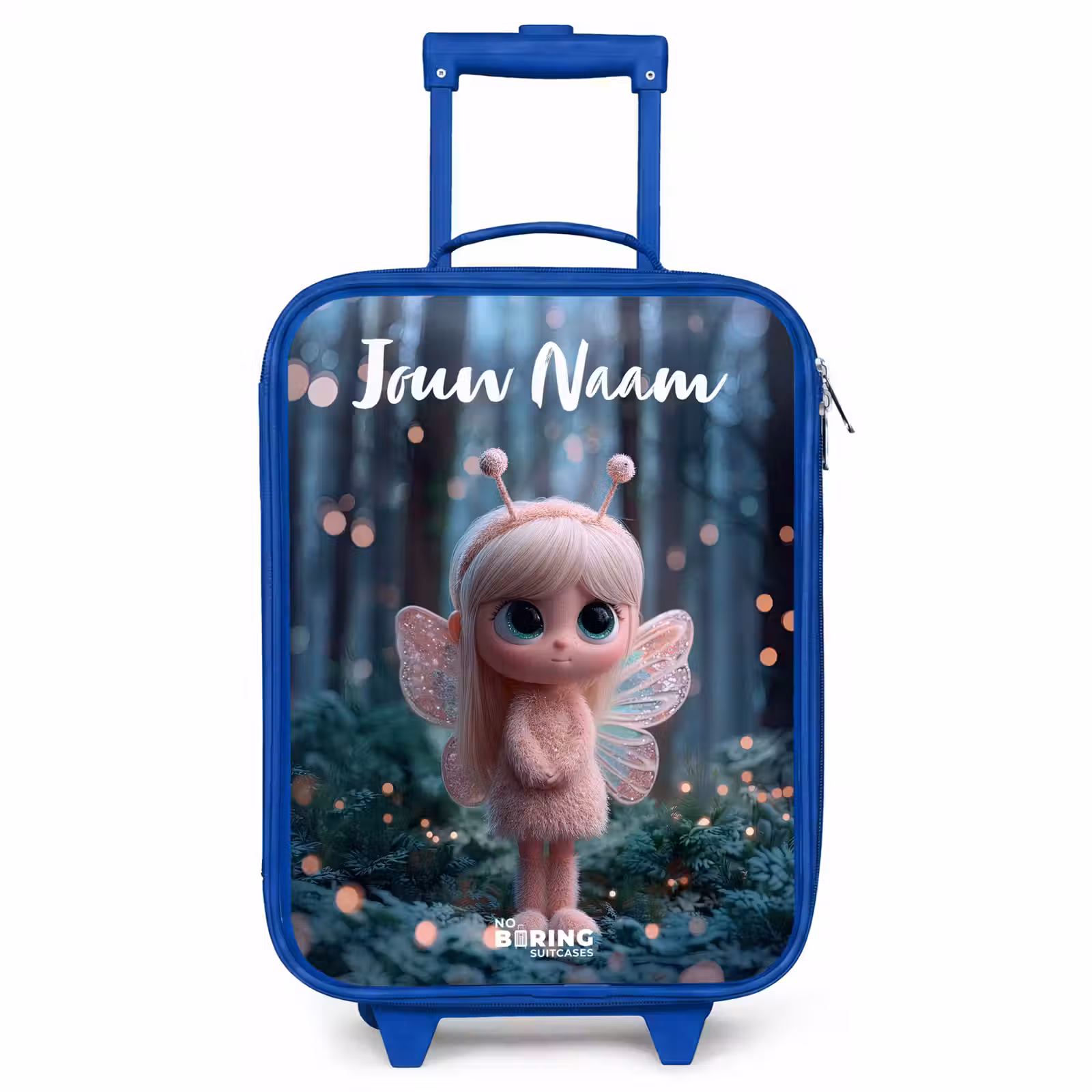 Kinderkoffer met naam - Blauw - Fairy - Bos - Glitters — 1