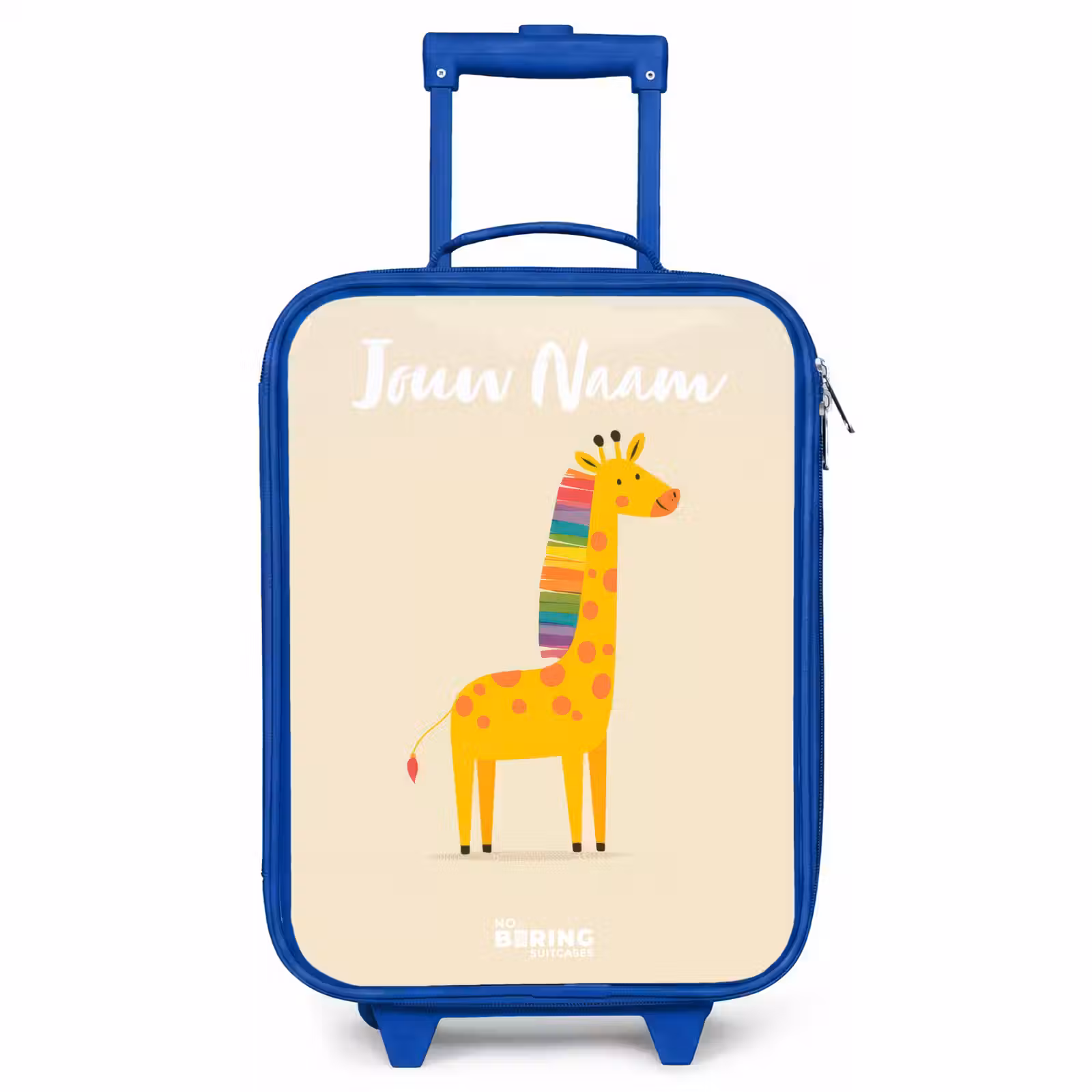 Kinderkoffer met naam - Blauw - Giraffe - Dier - Kleurrijk — 1