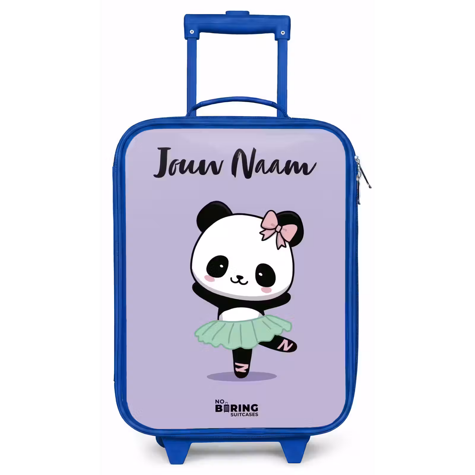 Kinderkoffer met naam - Blauw - Kawai - Ballet - Panda — 1