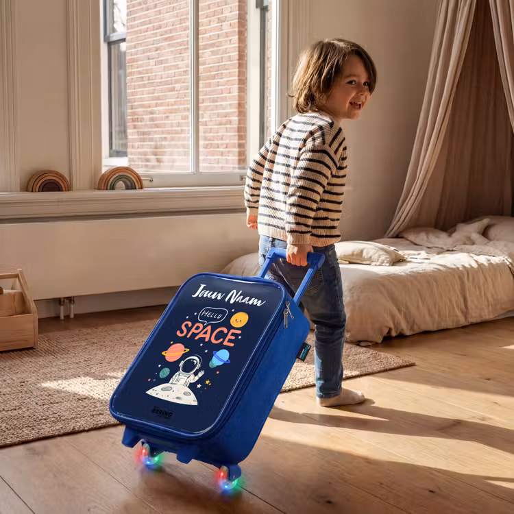 Kinderkoffer met naam - Blauw - Astronaut - Quote - Planeten - Sterren — 3