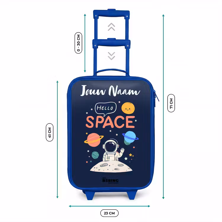 Kinderkoffer met naam - Blauw - Astronaut - Quote - Planeten - Sterren — 6