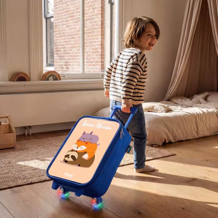 Kinderkoffer met naam - Blauw - Dieren - Slapen - Samen — 3