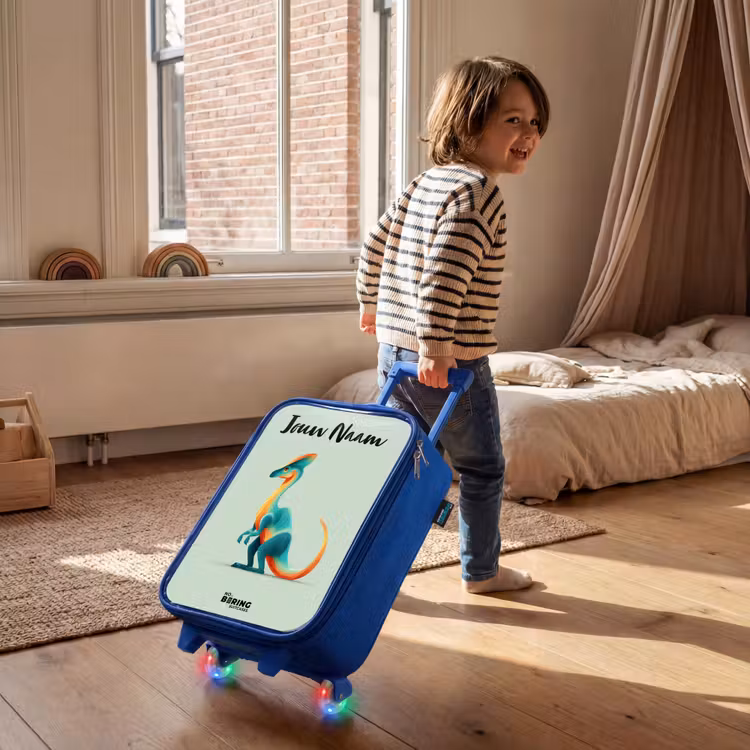Kinderkoffer met naam - Blauw - Dino - Blauw - Dier — 3
