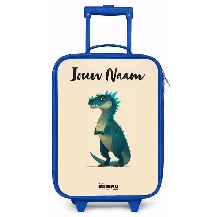 Kinderkoffer met naam - Blauw - Dino - Dier - Blauw - Groen — 1