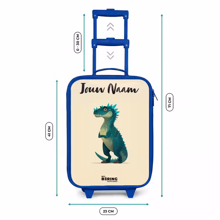 Kinderkoffer met naam - Blauw - Dino - Dier - Blauw - Groen — 6