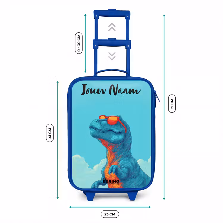 Kinderkoffer met naam - Blauw - Dino - Zonnebril - Blauw — 6