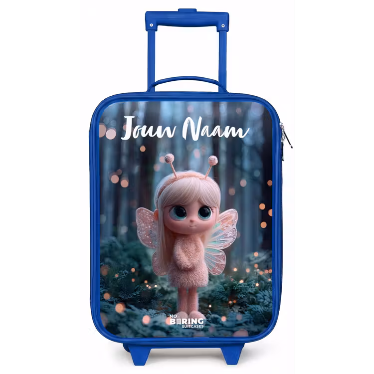 Kinderkoffer met naam - Blauw - Fairy - Bos - Glitters — 1