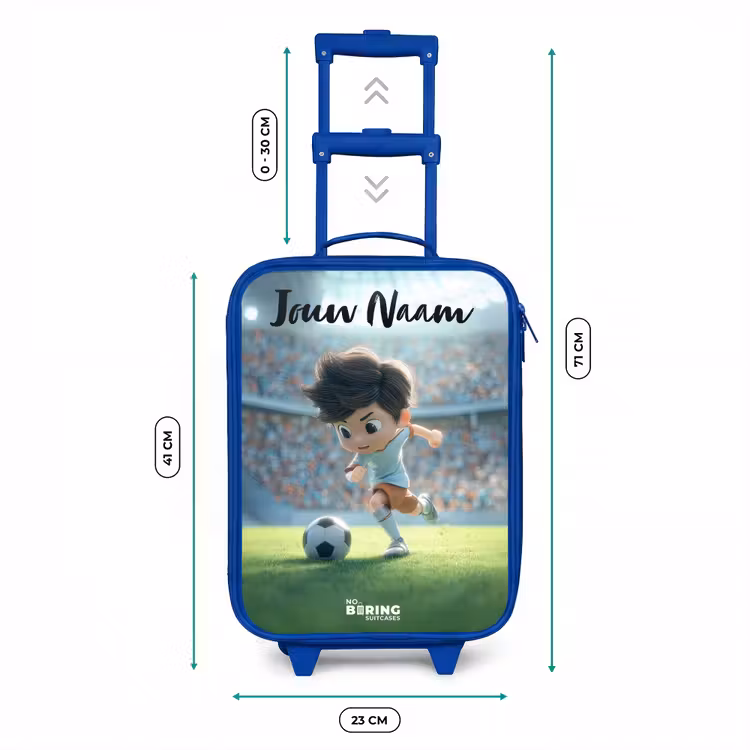 Kinderkoffer met naam - Blauw - Jongen - Stadion - Voetbal - Zonlicht — 6