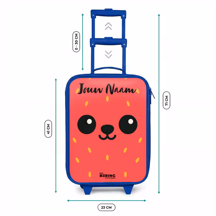 Kinderkoffer met naam - Blauw - Kawai - Aardbei - Rood — 6