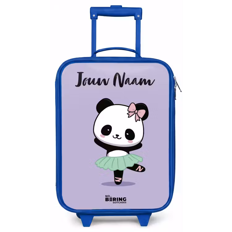 Kinderkoffer met naam - Blauw - Kawai - Ballet - Panda — 1