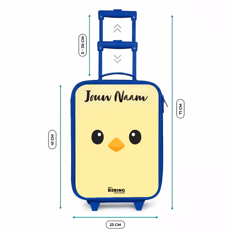 Kinderkoffer met naam - Blauw - Kawai - Kuiken - Geel — 6