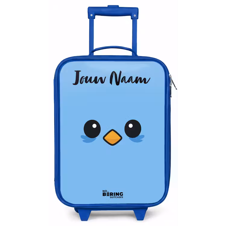 Kinderkoffer met naam - Blauw - Kawai - Vogel - Blauw — 1