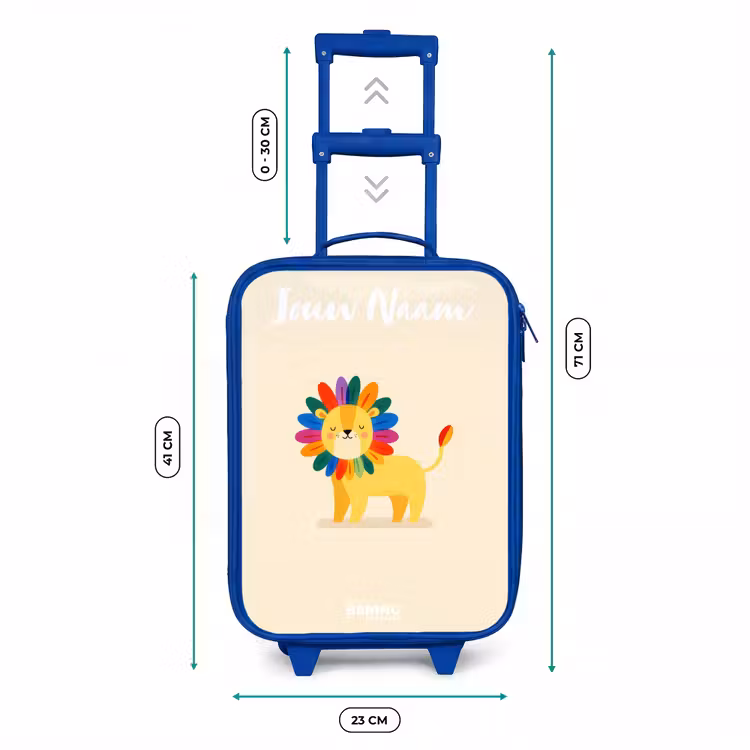 Kinderkoffer met naam - Blauw - Leeuw - Manen - Kleurrijk — 6