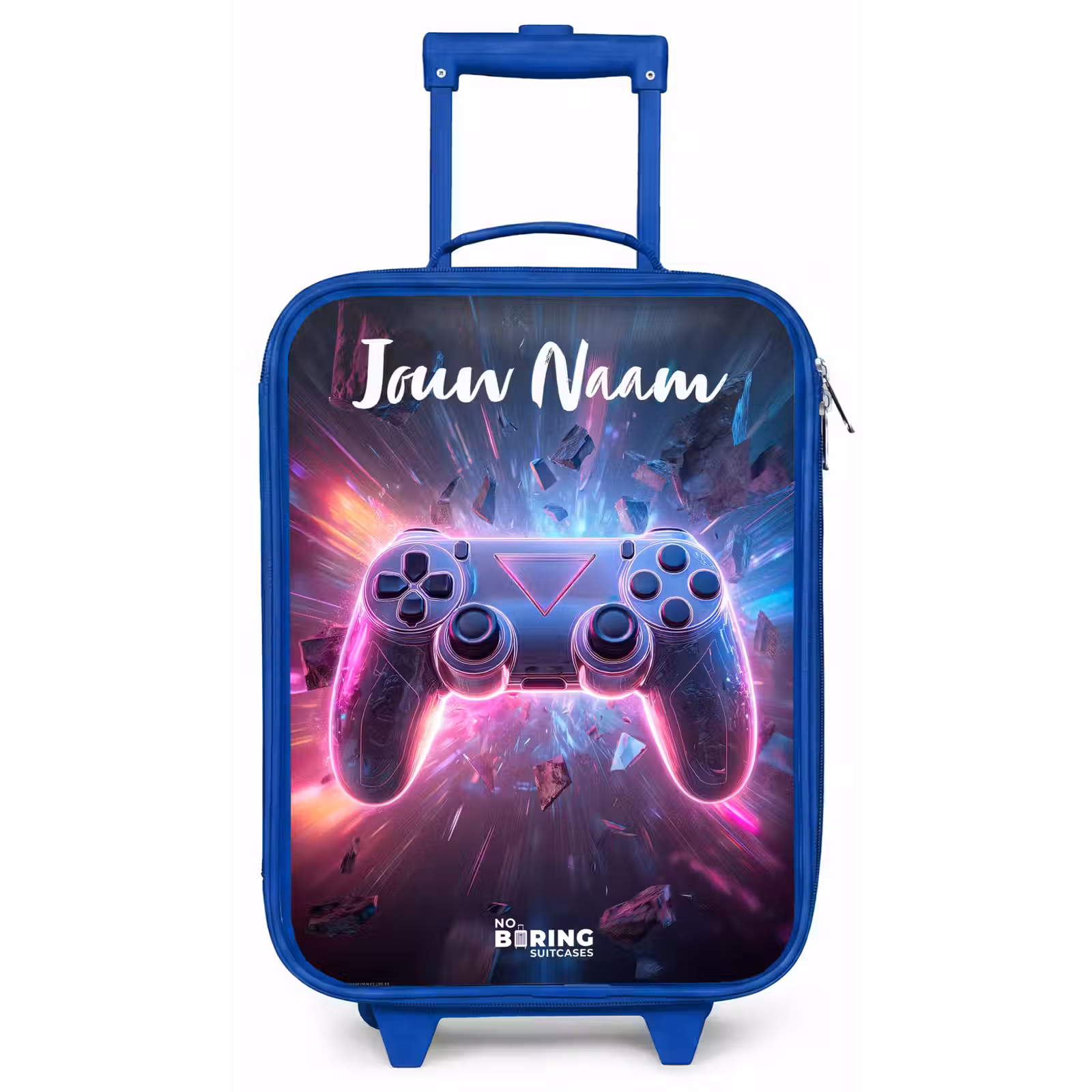Kinderkoffer met naam - Blauw - Controller - Neon - Game — 1