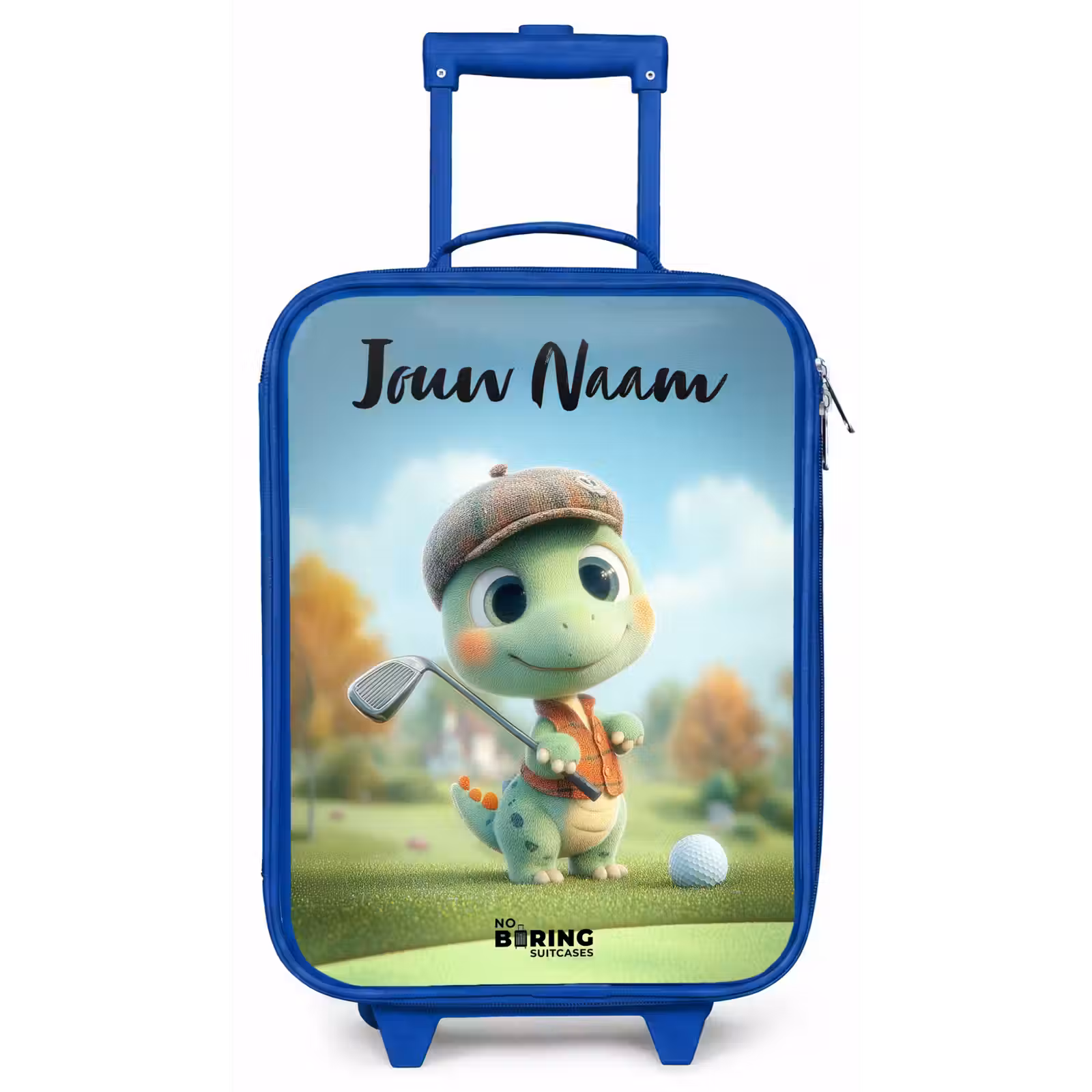 Kinderkoffer met naam - Blauw - Golf - Dino - Groen — 1