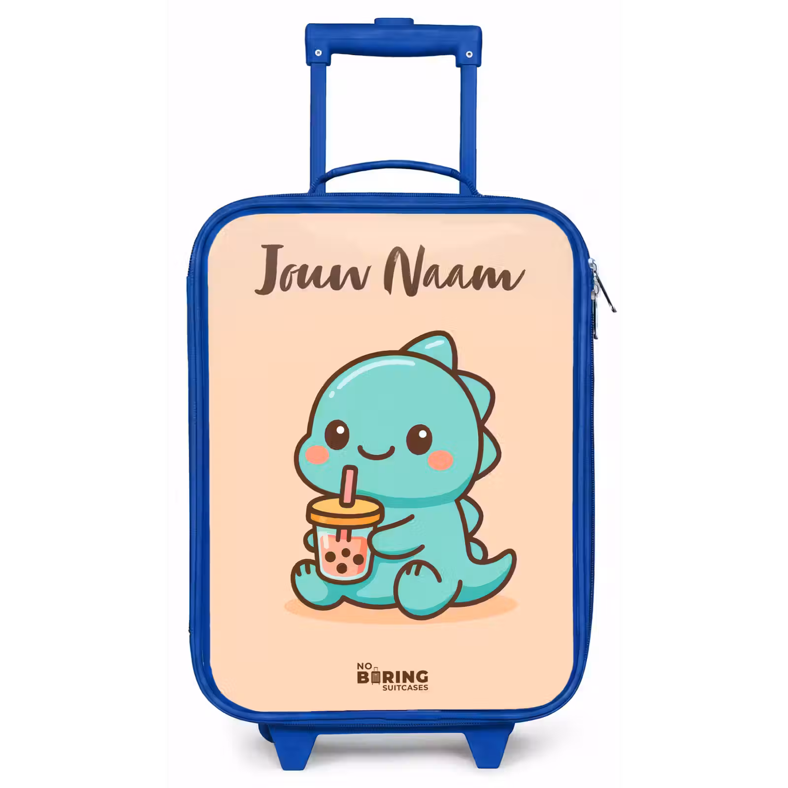 Kinderkoffer met naam - Blauw - Kawai - Dino - Bubbletea — 1