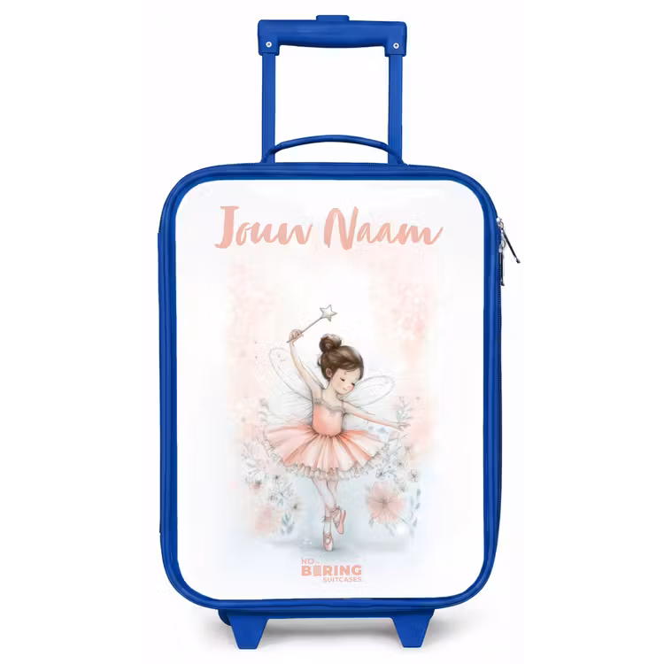 Kinderkoffer met naam - Blauw - Ballerina - Elf - Fee — 1