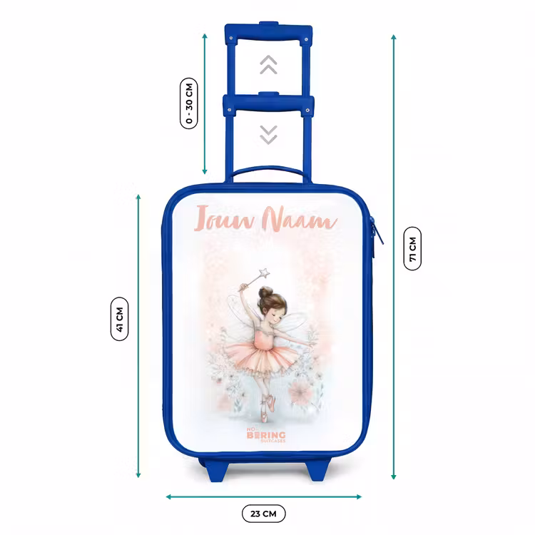 Kinderkoffer met naam - Blauw - Ballerina - Elf - Fee — 6