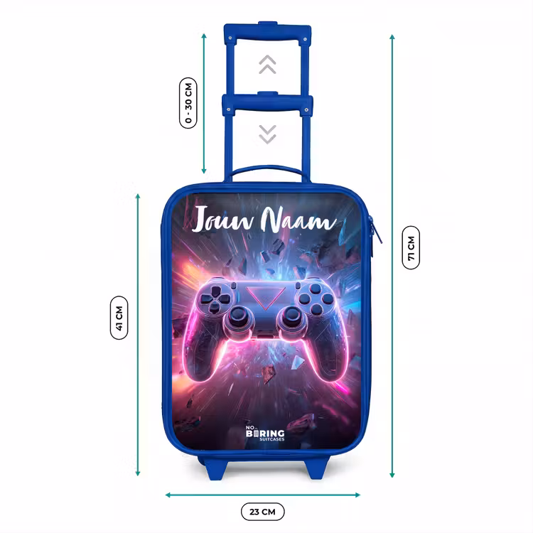 Kinderkoffer met naam - Blauw - Controller - Neon - Game — 6