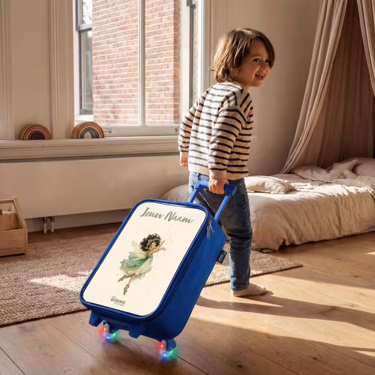 Kinderkoffer met naam - Blauw - Dansende bosfee — 3