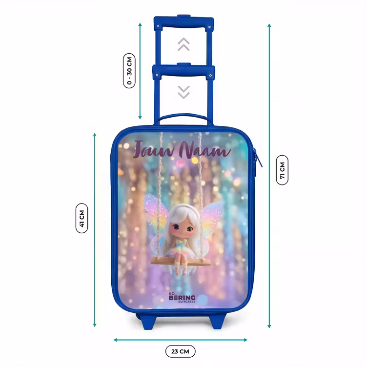 Kinderkoffer met naam - Blauw - Fee - Elf - Regenboog — 6