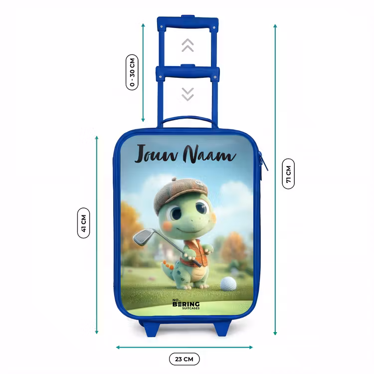 Kinderkoffer met naam - Blauw - Golf - Dino - Groen — 6