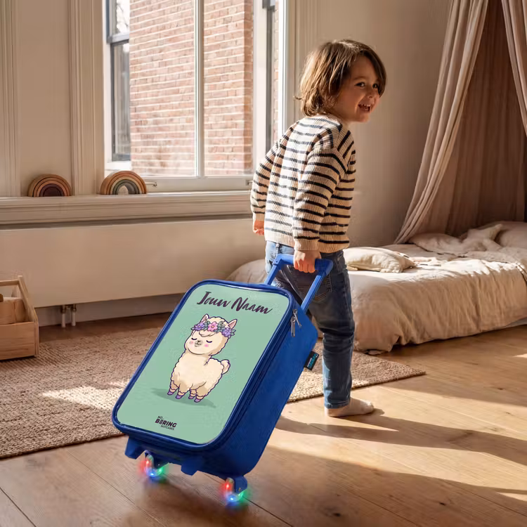 Kinderkoffer met naam - Blauw - Kawai - Alpaca - Groen — 3