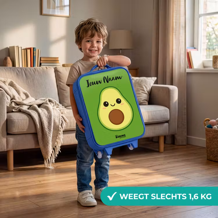 Kinderkoffer met naam - Blauw - Kawai - Avocado - Groen — 2