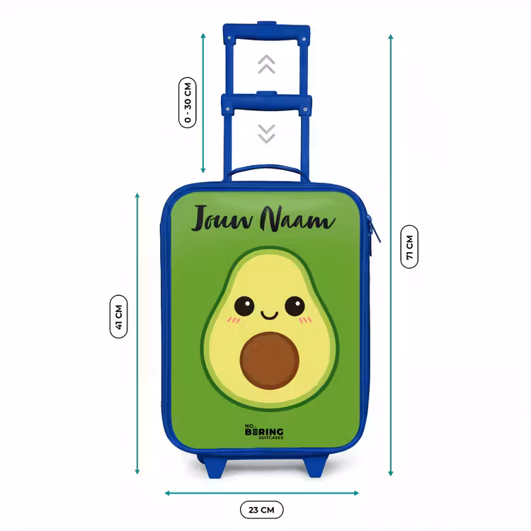 Kinderkoffer met naam - Blauw - Kawai - Avocado - Groen — 6