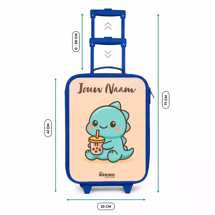 Kinderkoffer met naam - Blauw - Kawai - Dino - Bubbletea — 6