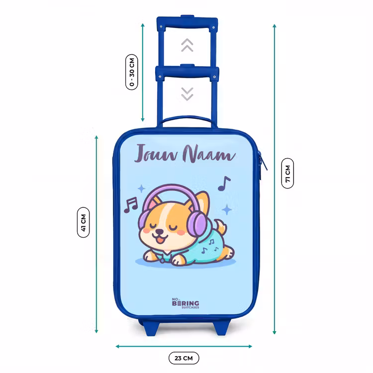 Kinderkoffer met naam - Blauw - Kawai - Hond - Muziek — 6