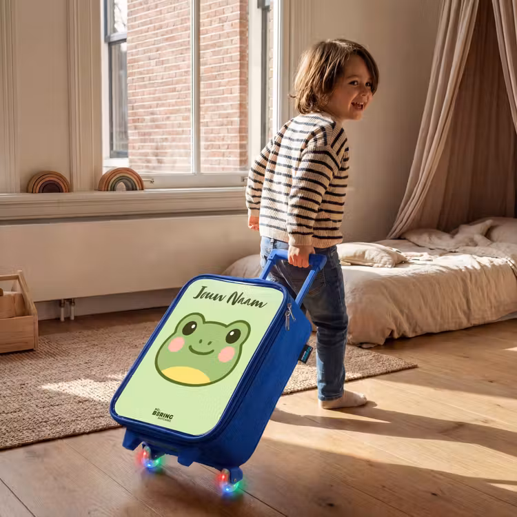 Kinderkoffer met naam - Blauw - Kawai - Kikker - Groen — 3