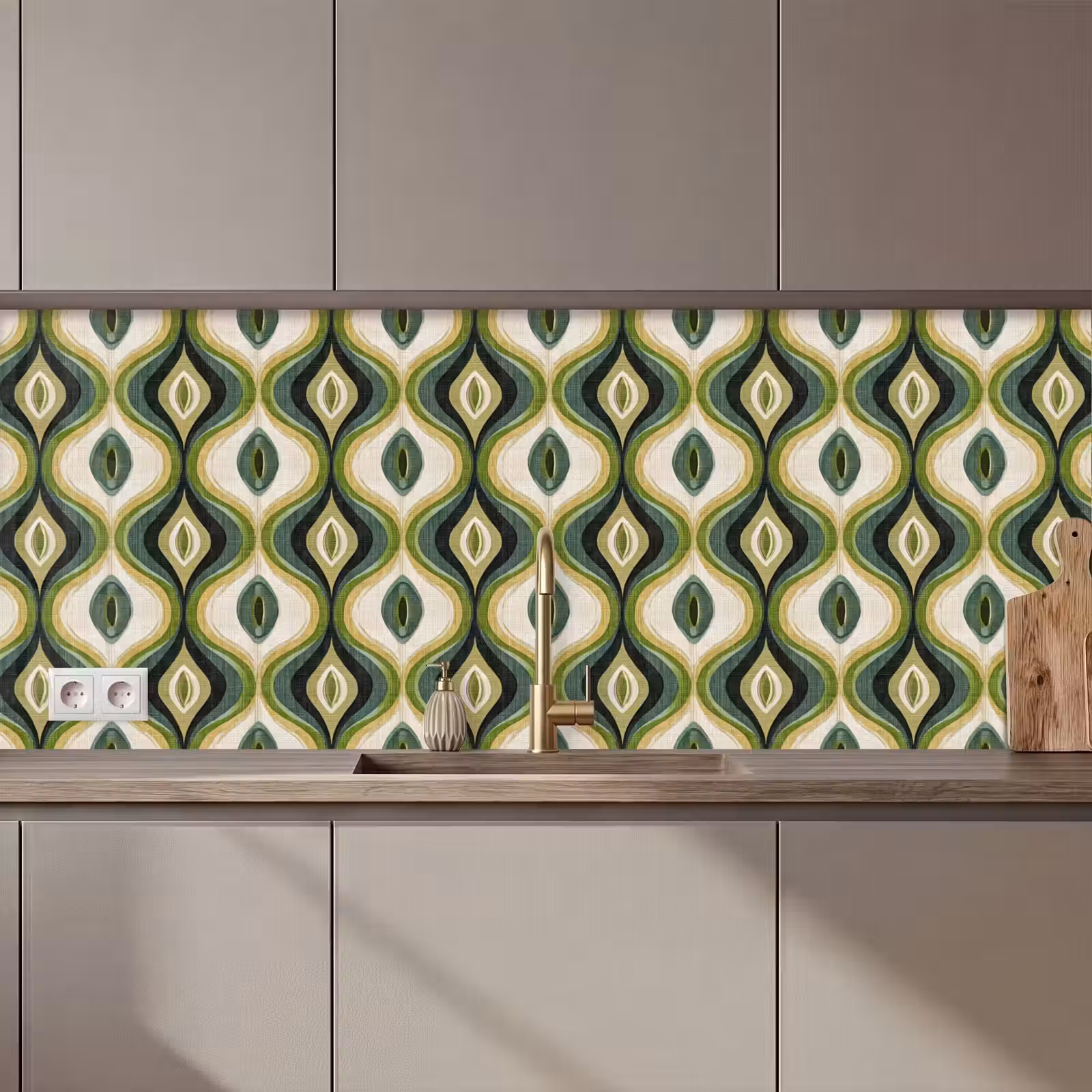 Keuken achterwand - Abstract - Ritmisch - Groen — 1