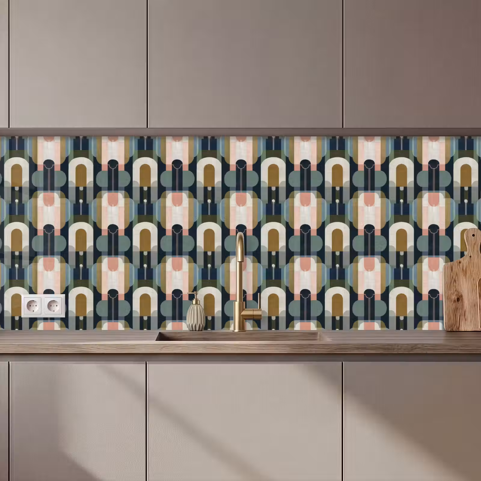 Keuken achterwand - Geografisch - Modern - Kleurrijk — 1