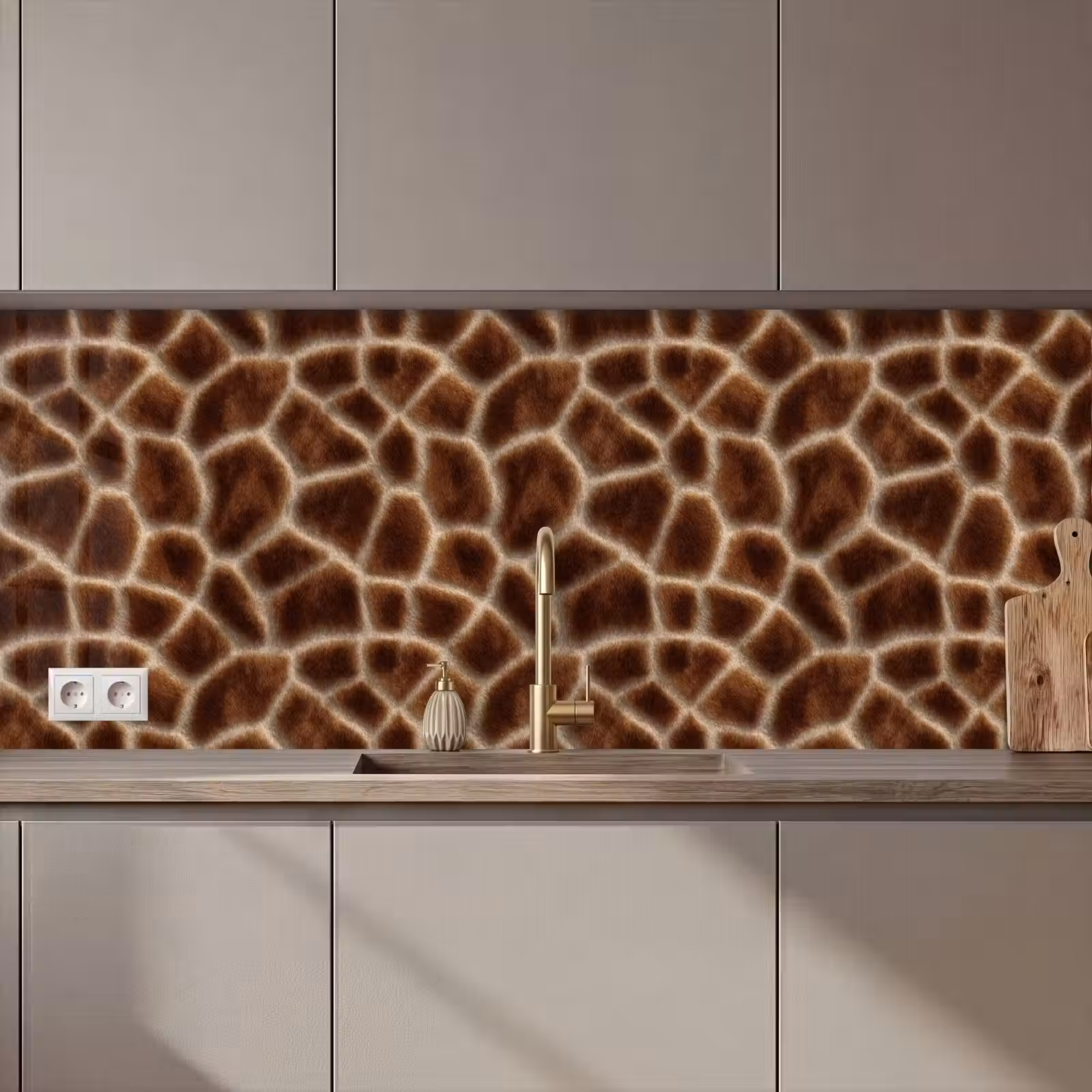 Keuken achterwand - Giraf - Vacht - Bruin — 1