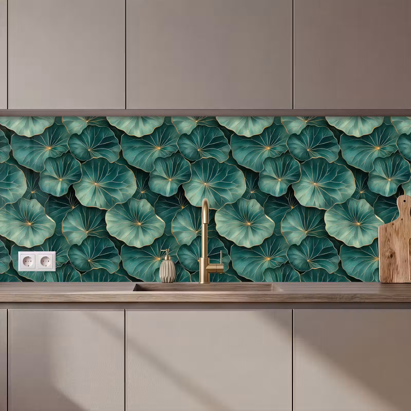 Keuken achterwand - Patroon - Bladeren - Groen — 1