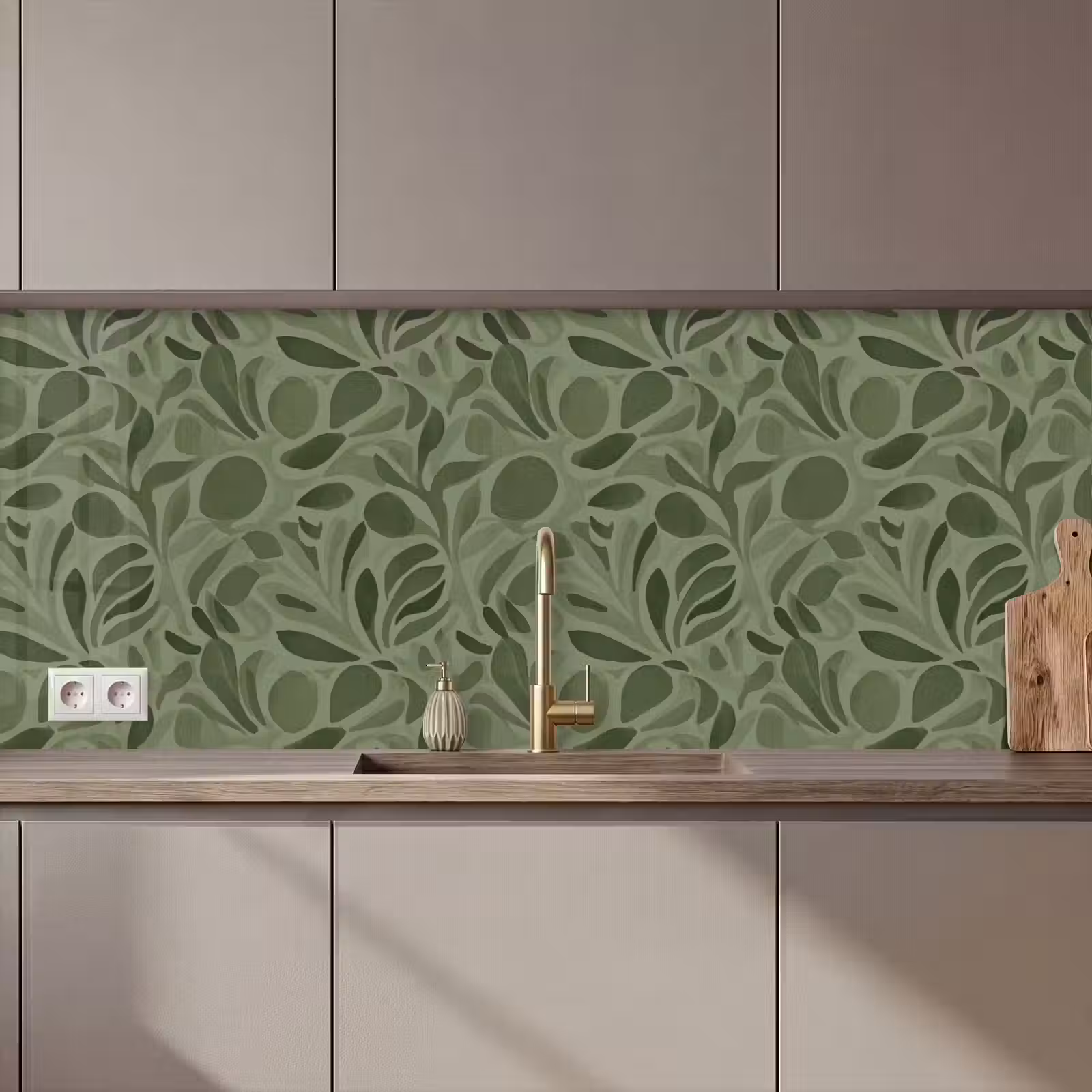 Keuken achterwand - Sereen - Bladeren - Groen — 1