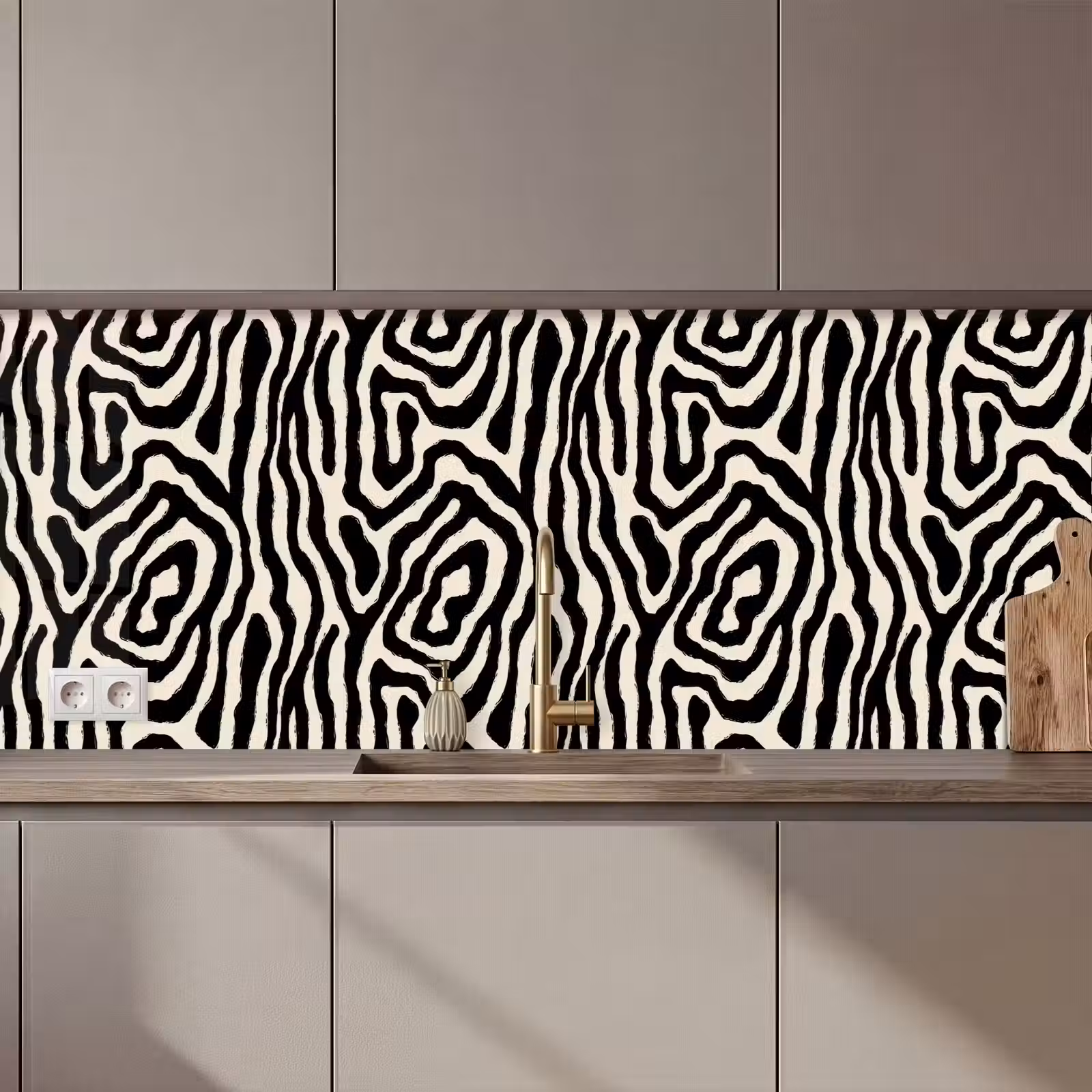 Keuken achterwand - Zebra - Abstract - Zwart — 1