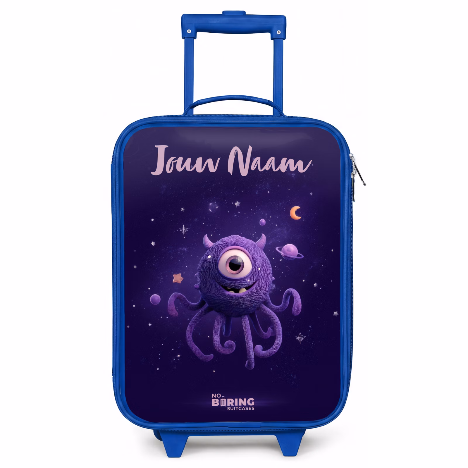 Kinderkoffer met naam - Blauw - Kosmisch tentakelmonster — 1