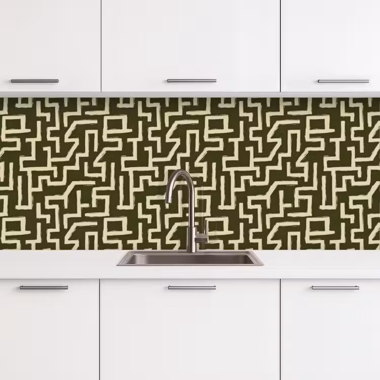 Keuken achterwand - Abstract - Lijnen - Groen — 4