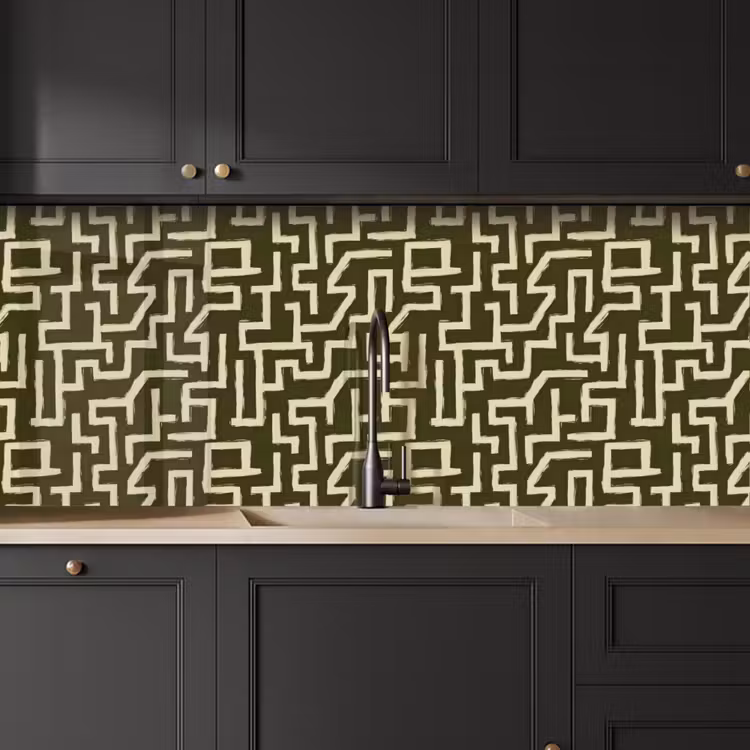 Keuken achterwand - Abstract - Lijnen - Groen — 6