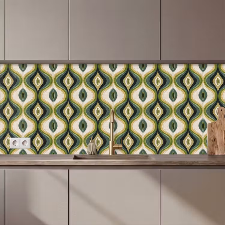 Keuken achterwand - Abstract - Ritmisch - Groen — 1
