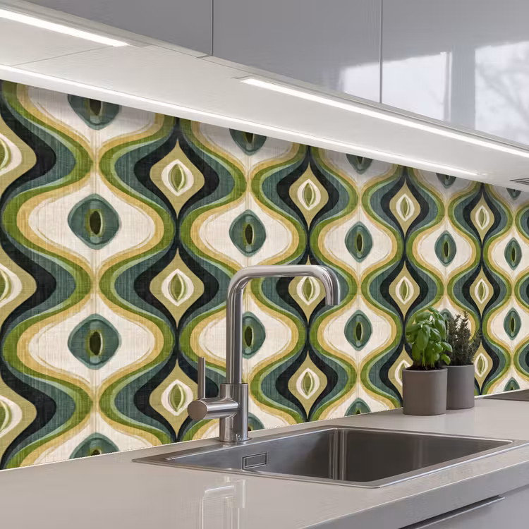 Keuken achterwand - Abstract - Ritmisch - Groen — 2