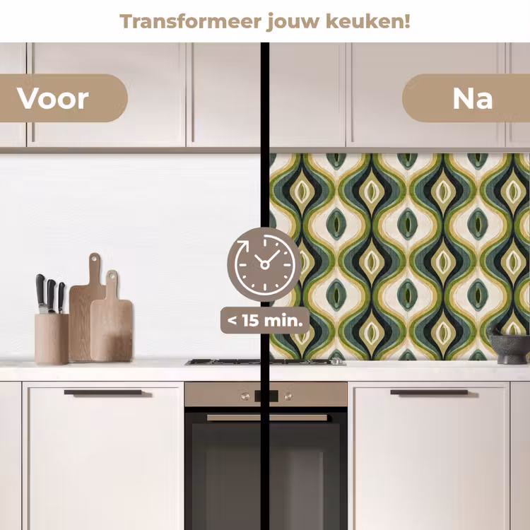 Keuken achterwand - Abstract - Ritmisch - Groen — 3